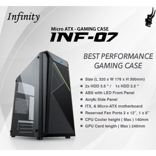 Casing infinity inf-07 + psu 250watt - k-galaxy.com