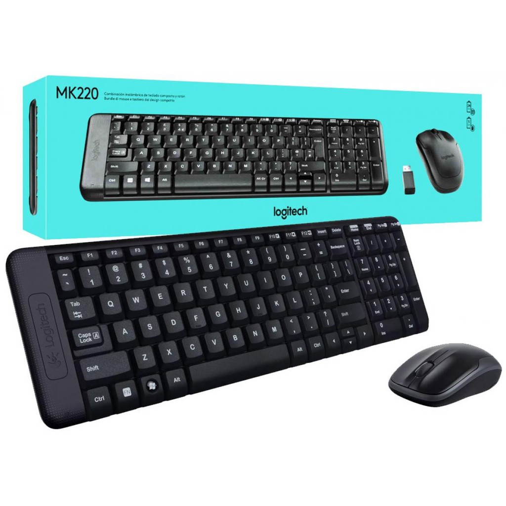Keyboard + mouse wireless logitech mk 220 - k-galaxy.com