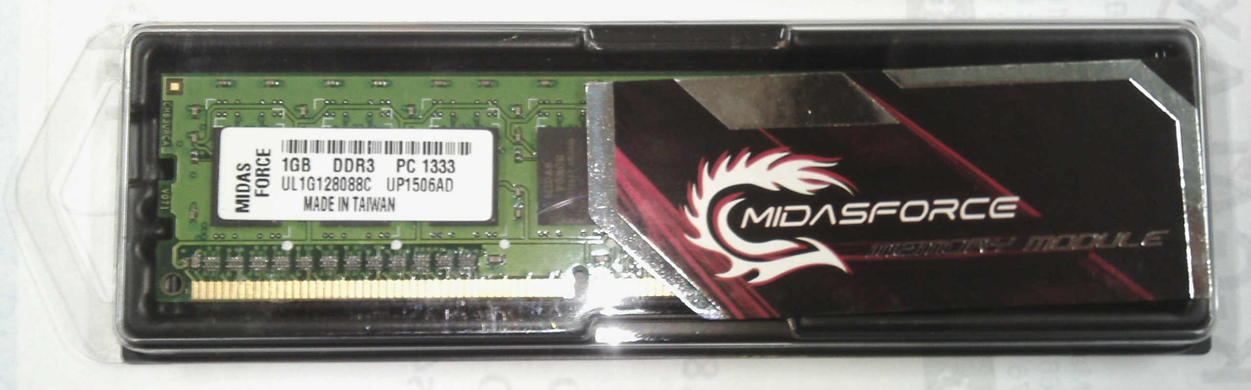 Memory ddr3 midasforce 1gb pc 10600 (lt) - k-galaxy.com